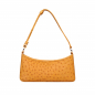 Preview: Hobo-Shoulder-Bag made of ostrich leather in mustard yellow